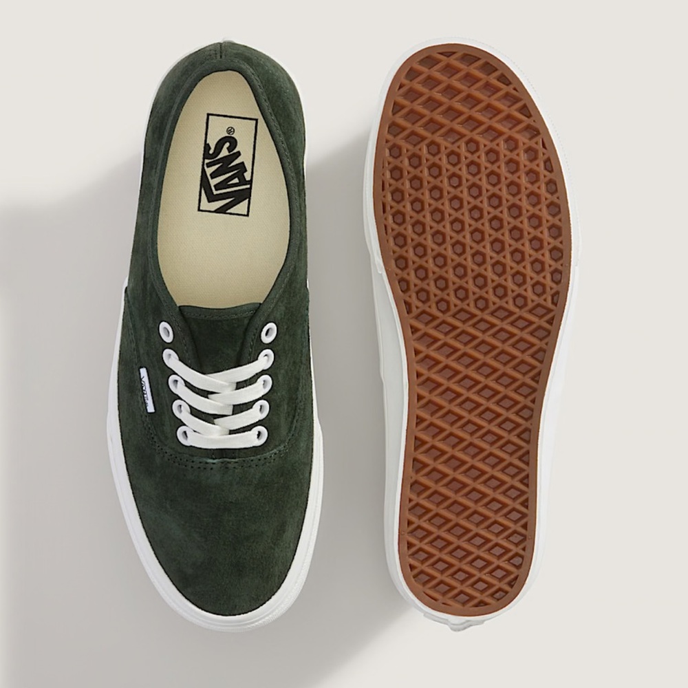 Vans Men’s Dark Green Suede Authentic Pig Suede Dried Kelp VN000D7YEMU Sneakers - Picture 5 of 16